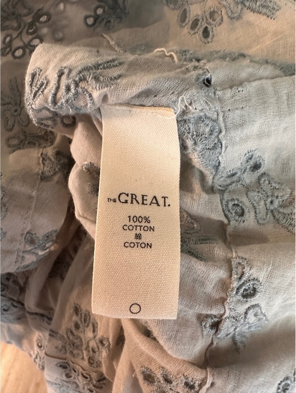 The GREAT. The Camelia Peplum Ruffle Top in Crystal-Blue Women’s size 0 XS - Picture 8 of 15